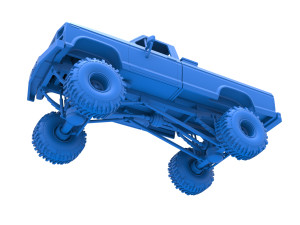 Wheel Standing Mega Truck Scale 1 to 25 3D Print Model