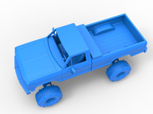 Wheel Standing Mega Truck Scale 1 to 25 3D Print Model