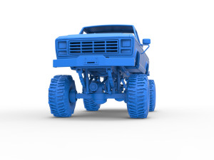 Wheel Standing Mega Truck Scale 1 to 25 3D Print Model