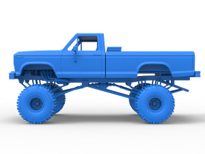 Wheel Standing Mega Truck Scale 1 to 25 3D Print Model