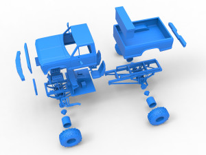 Wheel Standing Mega Truck Scale 1 to 25 3D Print Model