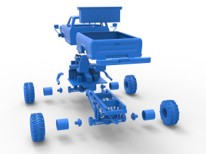 Wheel Standing Mega Truck Scale 1 to 25 3D Print Model