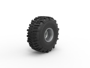Wheel from Wheel Standing Mega Truck Scale 1 to 25 3D Принт Модель