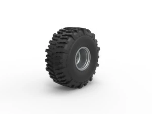 Wheel from Wheel Standing Mega Truck Scale 1 to 25 3D Print Model