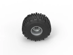 Wheel from Wheel Standing Mega Truck Scale 1 to 25 3D Print Model
