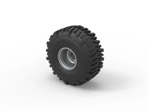 Wheel from Wheel Standing Mega Truck Scale 1 to 25 3D Print Model