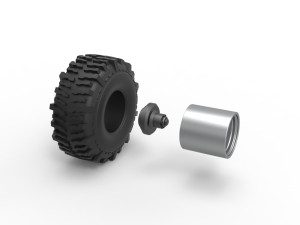 Wheel from Wheel Standing Mega Truck Scale 1 to 25 3D Принт Модель