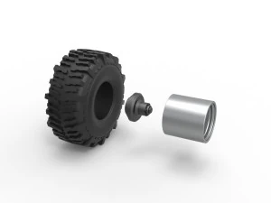 Wheel from Wheel Standing Mega Truck Scale 1 to 25 3D Print Model