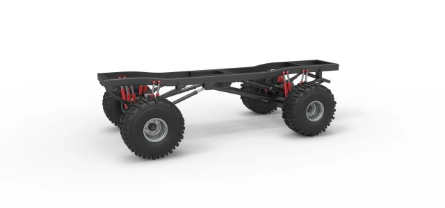 Chassis of Wheel Standing Mega Truck Scale 1 to 25 3D Print Model .c4d .max .obj .3ds .fbx .stl .blend