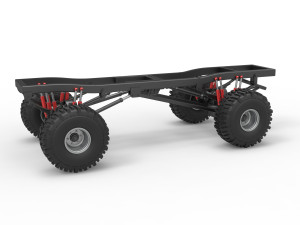 Chassis of Wheel Standing Mega Truck Scale 1 to 25 3Dプリントモデル