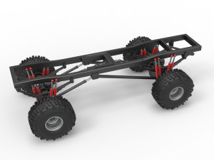 Chassis of Wheel Standing Mega Truck Scale 1 to 25 3D Принт Модель