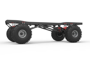 Chassis of Wheel Standing Mega Truck Scale 1 to 25 3D Принт Модель