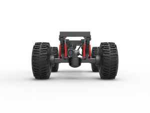 Chassis of Wheel Standing Mega Truck Scale 1 to 25 3D Принт Модель