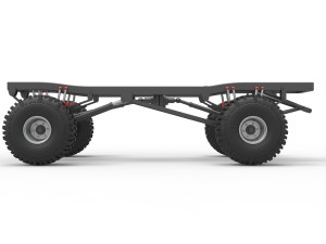 Chassis of Wheel Standing Mega Truck Scale 1 to 25 3D Принт Модель