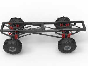 Chassis of Wheel Standing Mega Truck Scale 1 to 25 3D Принт Модель
