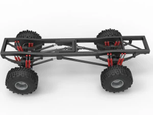 Chassis of Wheel Standing Mega Truck Scale 1 to 25 3D Print Model