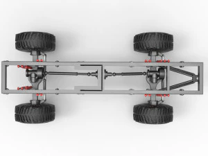 Chassis of Wheel Standing Mega Truck Scale 1 to 25 3D Print Model