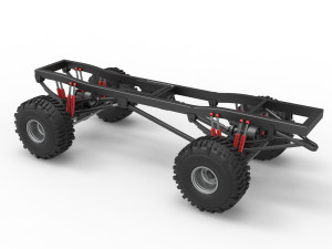 Chassis of Wheel Standing Mega Truck Scale 1 to 25 3D Принт Модель