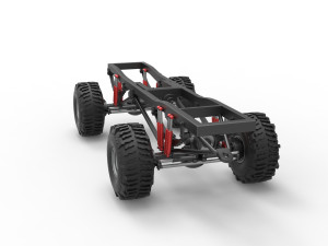Chassis of Wheel Standing Mega Truck Scale 1 to 25 3D Принт Модель