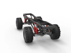 Chassis of Wheel Standing Mega Truck Scale 1 to 25 3D Print Model
