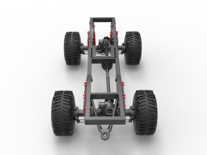 Chassis of Wheel Standing Mega Truck Scale 1 to 25 3D Принт Модель