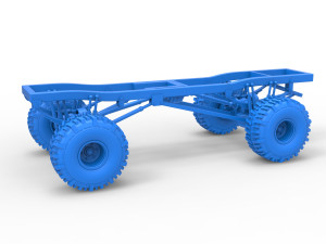 Chassis of Wheel Standing Mega Truck Scale 1 to 25 3D Принт Модель