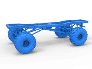 Chassis of Wheel Standing Mega Truck Scale 1 to 25 3D Print Model