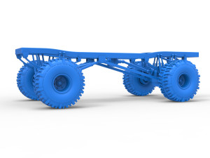 Chassis of Wheel Standing Mega Truck Scale 1 to 25 3D Принт Модель