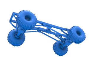 Chassis of Wheel Standing Mega Truck Scale 1 to 25 3D Print Model