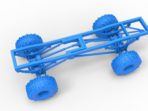 Chassis of Wheel Standing Mega Truck Scale 1 to 25 3D Принт Модель