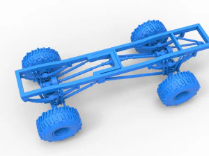 Chassis of Wheel Standing Mega Truck Scale 1 to 25 3D Print Model