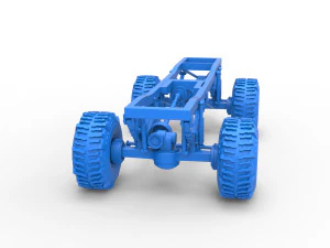 Chassis of Wheel Standing Mega Truck Scale 1 to 25 3D Print Model