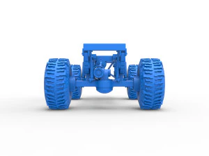 Chassis of Wheel Standing Mega Truck Scale 1 to 25 3D Print Model