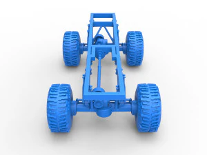 Chassis of Wheel Standing Mega Truck Scale 1 to 25 3D Print Model
