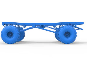 Chassis of Wheel Standing Mega Truck Scale 1 to 25 3D Print Model