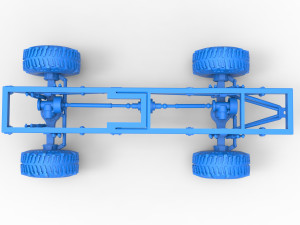 Chassis of Wheel Standing Mega Truck Scale 1 to 25 3D Принт Модель