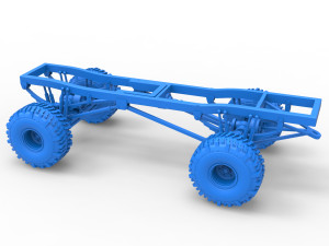Chassis of Wheel Standing Mega Truck Scale 1 to 25 3D Принт Модель