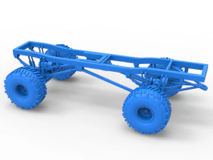 Chassis of Wheel Standing Mega Truck Scale 1 to 25 3D Print Model