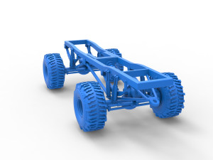 Chassis of Wheel Standing Mega Truck Scale 1 to 25 3D Принт Модель
