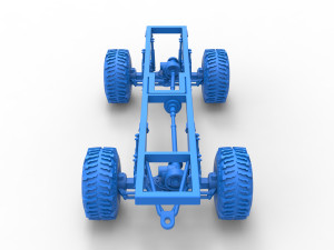 Chassis of Wheel Standing Mega Truck Scale 1 to 25 3D Принт Модель