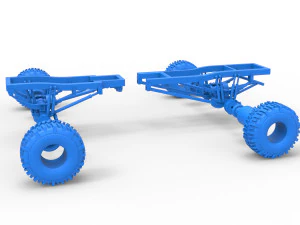 Chassis of Wheel Standing Mega Truck Scale 1 to 25 3D Print Model