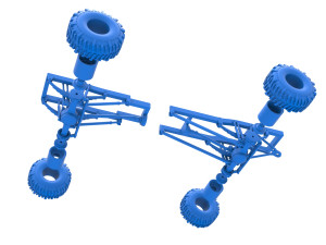 Chassis of Wheel Standing Mega Truck Scale 1 to 25 3D Принт Модель