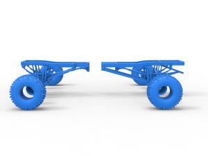 Chassis of Wheel Standing Mega Truck Scale 1 to 25 3D Принт Модель