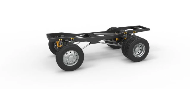Chassis of Monster Truck with semi truck wheels Scale 1 to 25 3D Print Model .c4d .max .obj .3ds .fbx .stl .blend 