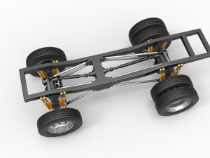 Chassis of Monster Truck with semi truck wheels Scale 1 to 25 3D Print Model