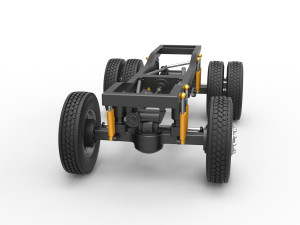 Chassis of Monster Truck with semi truck wheels Scale 1 to 25 3D Print Model