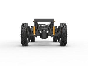 Chassis of Monster Truck with semi truck wheels Scale 1 to 25 3D Print Model