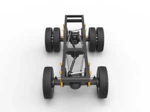 Chassis of Monster Truck with semi truck wheels Scale 1 to 25 3D Print Model