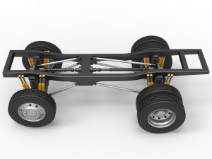 Chassis of Monster Truck with semi truck wheels Scale 1 to 25 3D Print Model