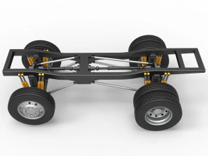 Chassis of Monster Truck with semi truck wheels Scale 1 to 25 3D Print Model